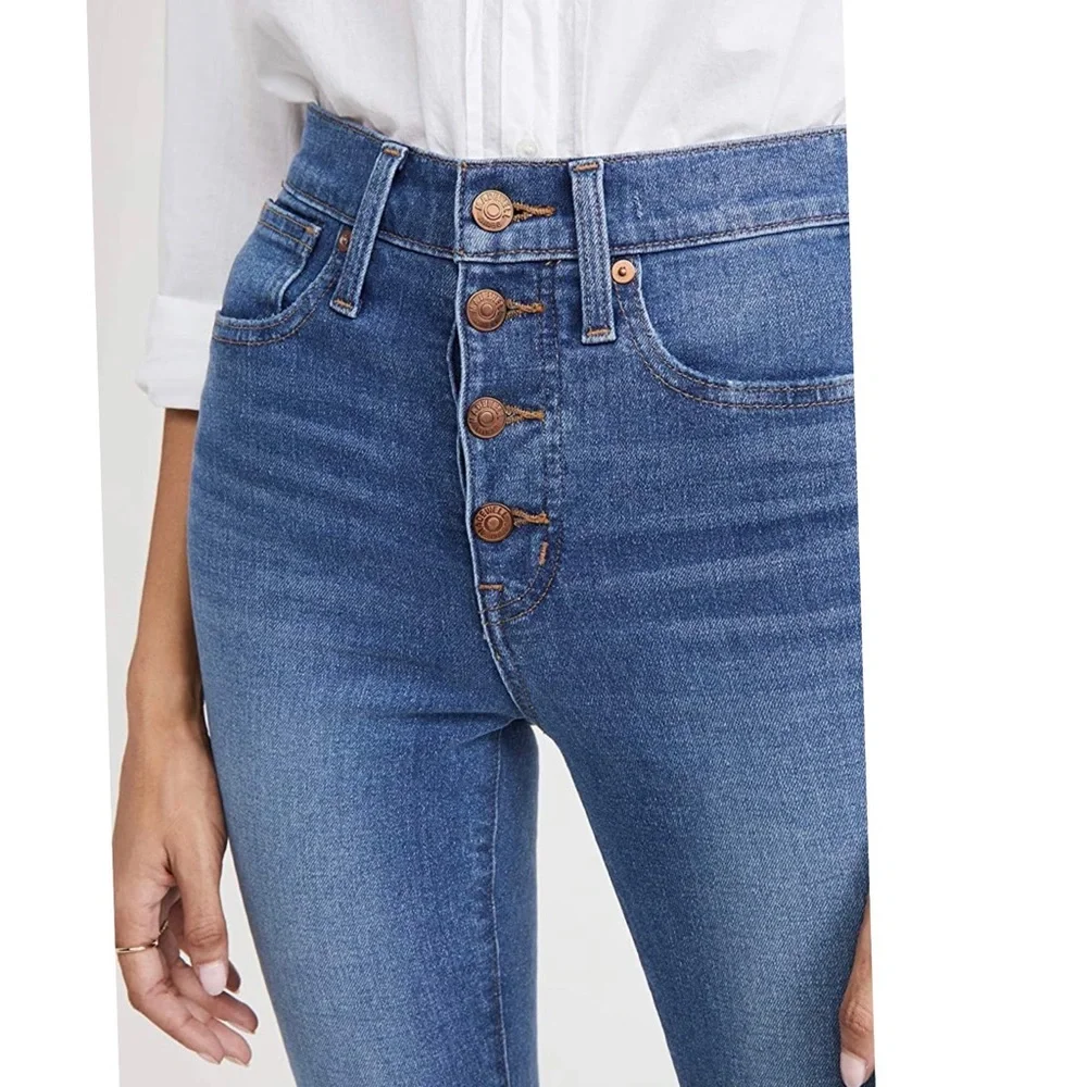 NWT Madewell High Waist skinny jeans - Button Fly Premium Denim 25 - Picture 2 of 13